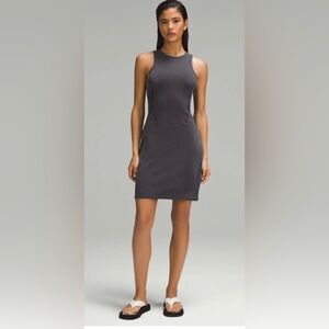 Lululemon NWT Ribbed Softstreme Slim Fit Tank Dress Black Size 8